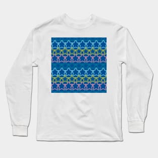 Multicolored stars with dotted border Long Sleeve T-Shirt